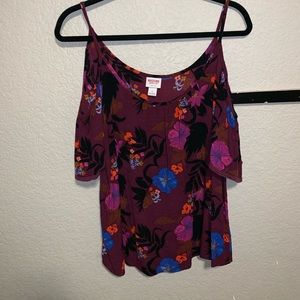Floral cold shoulder shirt